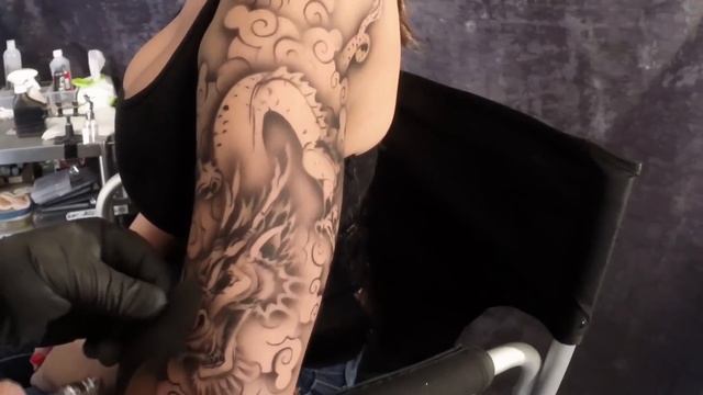 Tattoo Pro Stencils Tutorial: Chinese Dragon Airbrush Tattoo смотреть онлайн