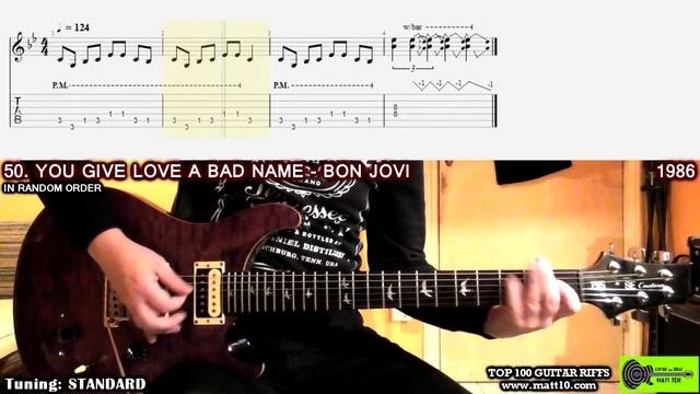 Top 100 GUITAR RIFFS Of All Time With TABS - Best Iconic Rock Greatest Guitar Riffs - Anthology