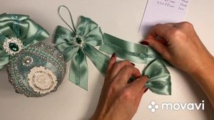 МК Бантик на елку из двойных лент ???. DIY Ribbon bows ???