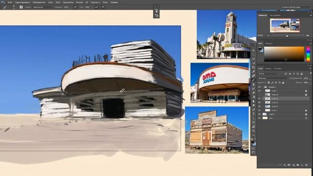 Рисование локации "Кинотеатр" , Часть 2. Wacom смотреть онлайн