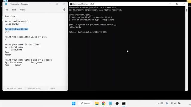 Solution 1 : Print the given Statements on screen || Java Tutorial смотреть онлайн