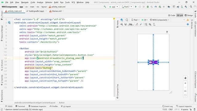 How to add icon to Button in Android (Kotlin). Android Studio Tutorial