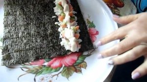 Как сделать суши с красной рыбой!