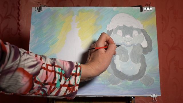 как нарисовать зайку и новогоднюю ёлку смотреть онлайн