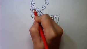 Как нарисовать северного оленя для новогоднего поздравления