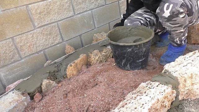 Садовый водопад своими руками. День 3. Делаем ступени и заднюю стенку. смотреть онлайн