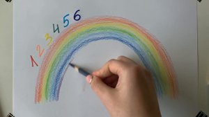 Как рисовать и раскрашивать радугу (рисунки для детей), изучаем цвета, считаем