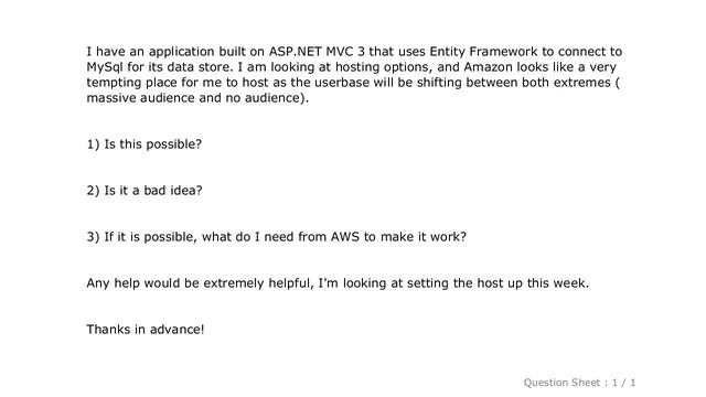 MySQL : Amazon Web Services + ASP.NET MVC 3 + MySql