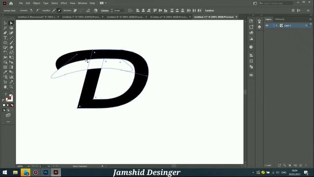 Adobe Illustrator logo design tutorial / Letter d logo #AdobeIllustrator смотреть онлайн