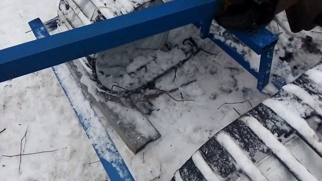 Гусеницы на мотоблок! Самодельные!ИТОГ! После пробега 1.5 км. По сырому снегу !
