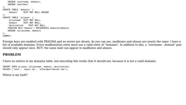 sqlite3 foreign keys ignored смотреть онлайн