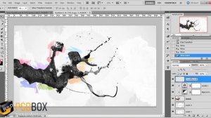 Combine Black&White and colors - Abstract Photoshop Tutorial (PSD Box)