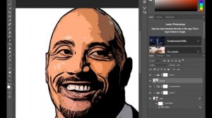 Dwayne Johnson in Cartoon | Speed Art | Adobe Photoshop CC 2020