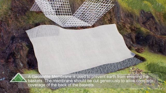 Gabion cages installation 3D animation explainer video