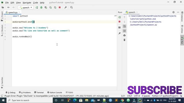 Python Text to Speech in Pycharm ???| Coding an Audiobook using Python| Python Hacks |JAcademy