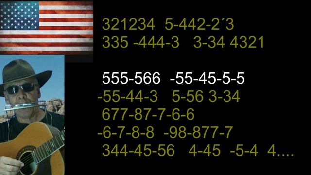 nº 393 USA National Anthem - tablatura armonica diatonica ( C ) mundharmonika смотреть онлайн