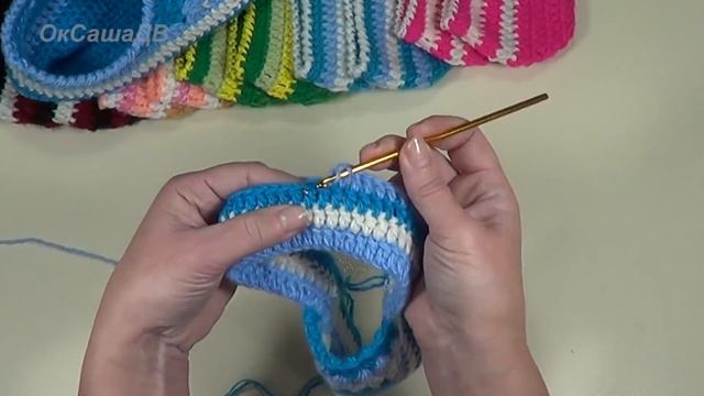 Тапочки - мокасины крючком. Slippers-moccasins crocheted. Вяжем с Оксаной Валерьевной.