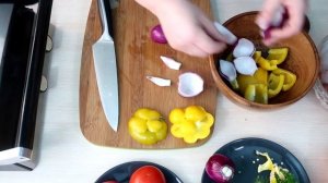 Шашлыки из курицы с овощами на Электрогриле GFGRIL GF-180.