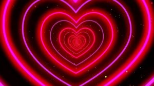 Double Neon Love Heart Tunnel Particles Background 10 hours | Full HD 60fps Background Disco Pink