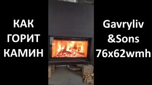 Как горит камин с водяным контуром Gavryliv&Sons 76x62wmh.