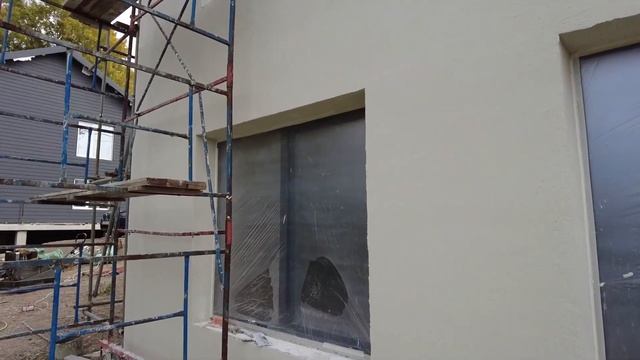 Штукатурка дома. Короед. Монолитный дом