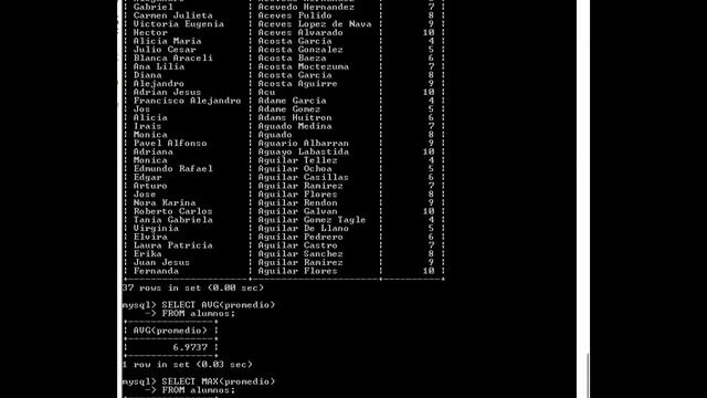 MySQL funciones MAX y MIN смотреть онлайн
