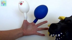 Воздушные шарики и Динозавр Учим цвета Поём песенку Finger Family Balloons Learning Colors Dinosaur