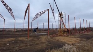 Монтаж металлоконструкции. Строительство Ангара, Зернохранилищ и Навесов