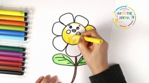 🌸💗Colorful Kawaii Flower: Draw & Color with Marker Pens | Easy & Fun Art for Kids and Toddlers!🌈🖍️