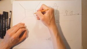 Линия горизонта относительно человеческой фигуры.