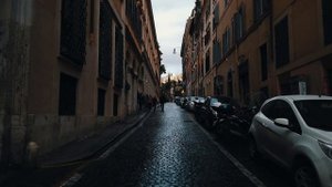 Rome Walking Tour in the Rain Piazza di Spagna 4K