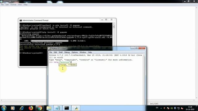 How to Install pygame using pip|python|Game development| codedeveloper