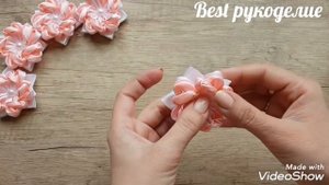 Канзаши на пучок (гульку)  Нарядная резинка. МК /DIY
