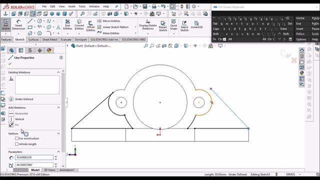 Creating Sketch, 3D Model and 2D Drawing In SolidWorks смотреть онлайн