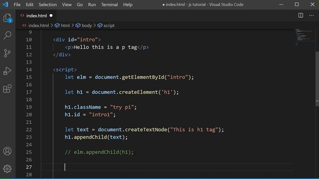 JavaScript Tutorial in Hindi for Beginners [Part 45] - Create and Append Element in JavaScript смотреть онлайн