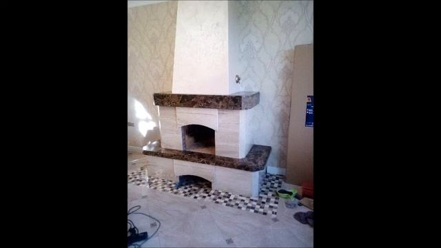 Мраморный камин, камин мрамор, облицовка камина.