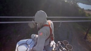 Ремонт ЛЭП под напряжением с вертолёта