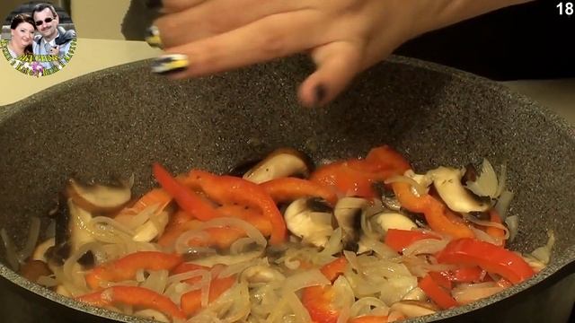 Очень нежная куриная печень с карамелизованными овощами. Кухня в кайф