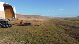 Первое боронование пружинной бороной на мотоблоке 03-03-2023г.