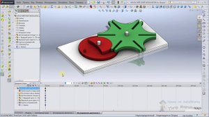 Мальтийский механизм (крест). Анимация в SolidWorks