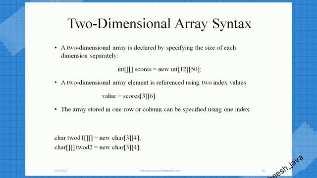 Java array, array types, one dimensional array, two dimensional array, multi dimensional array