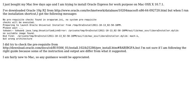 Apple: Which version of Oracle is suitable for Mac OS X Lion? смотреть онлайн