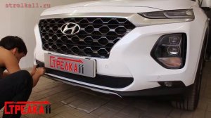 Защита радиатора HYUNDAI SANTA FE IV с 2018г.в. (Черный) - strelka11.ru