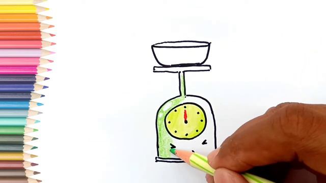 Kitchen Scale | Menggambar dan Mewarnai Timbangan Dapur | How to Draw and Color Kitchen Scale