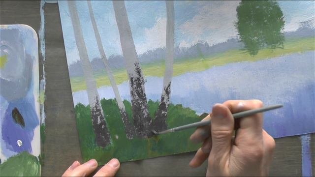 РИСУЕМ БЕРЁЗЫ #Какрисовать #Гуашь #Урокирисования