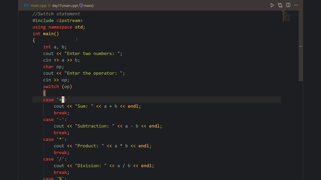 Switch statement, break and continue keyword | Beginner C C++ | LearnToCode | Day15