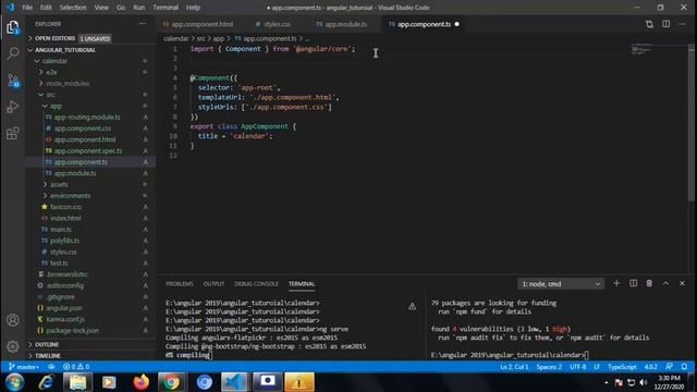 Angular 9 angular calendar integration task create and delete of different dates