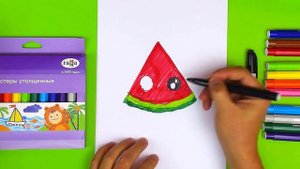Как нарисовать АРБУЗ - простые рисунки фломастером