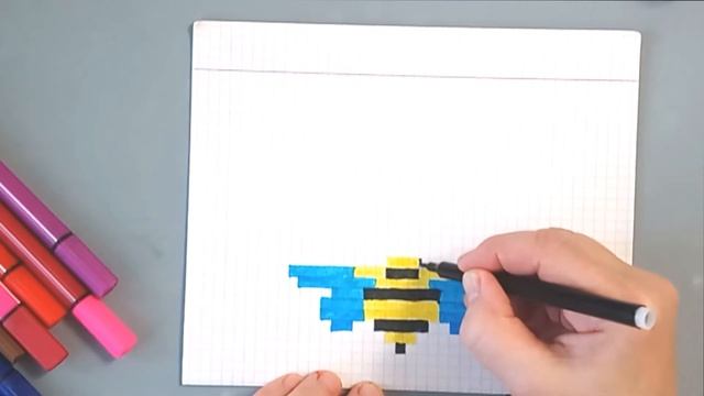 Как нарисовать пчелу по клеточкам/Инна Ягунова смотреть онлайн