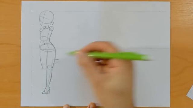 CUTE ANIME GIRL POSES FROM BASIC SHAPES (How To Draw) смотреть онлайн
